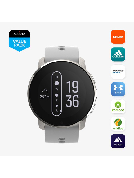SUUNTO 9 PEAK BIRCH WHITE TITANIUM sportinis laikrodis